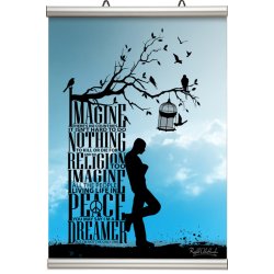 Poster hanger - 26 mm aluminum with rubber strip