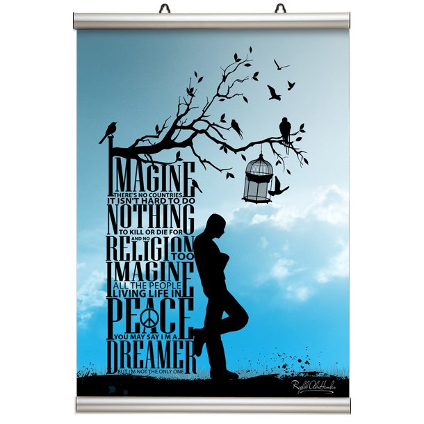 Poster hanger - 26 mm aluminum with rubber strip