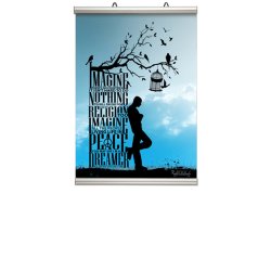 Poster hanger - 26 mm aluminum with rubber strip