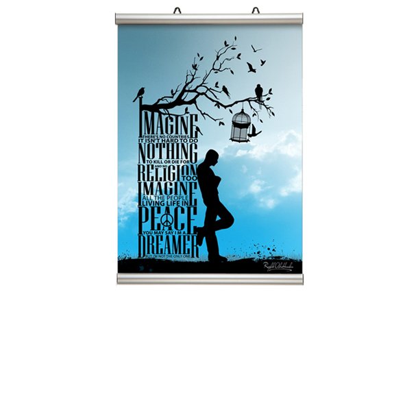 Poster hanger - 26 mm aluminum with rubber strip