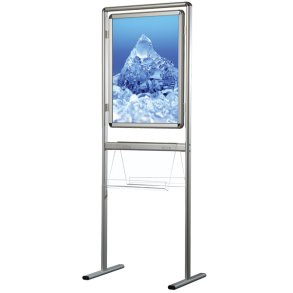 Broschyrstll med 2 informationskort och 2 broschyrhyllor