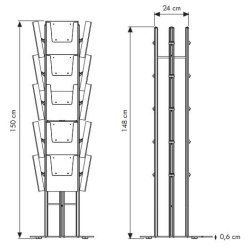Brochure stand - 4-fold brochure stand 20xA4