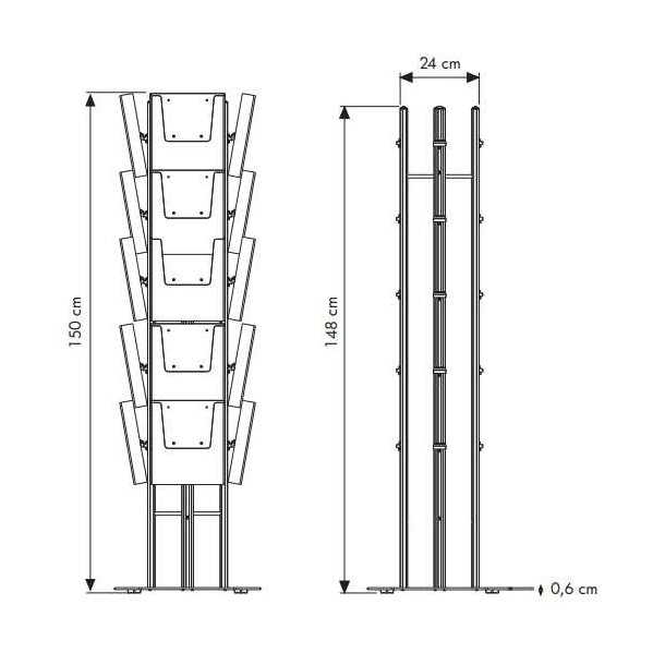 Brochure stand - 4-fold brochure stand 20xA4