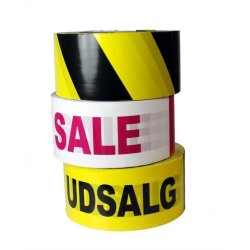 Barrier tape with the word "SALE"
