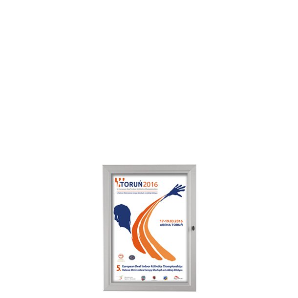 Poster box with lock and 3 cm depth