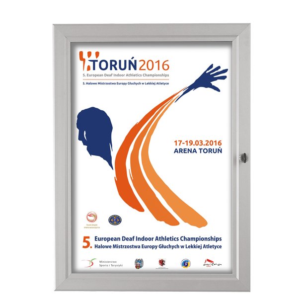 Poster box with lock and 3 cm depth