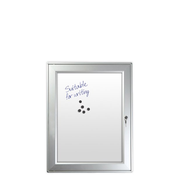 Info box with magnet and whiteboard function