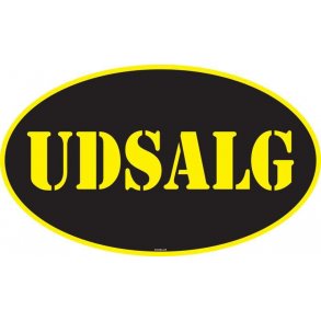 BASIC gul och svart oval - folie försäljningsaffischer - L100 x B60 cm