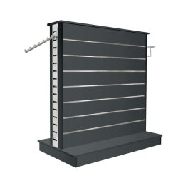 Double-sided groove panel gondola in chrome - White, Concrete-look and Anthracite