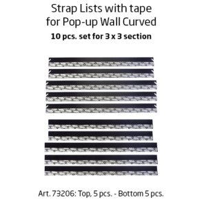 5 Topp och 5 bottenremset fr POP-UP WALL Curved 3x3 med clips