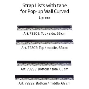 Strap liste m/tape, 65cm, Bund, til POP-UP WALL
