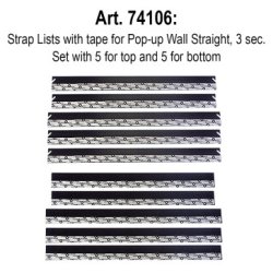 5 Top and 5 bottom Strap set for POP-UP WALL Straight 3x3 with clips