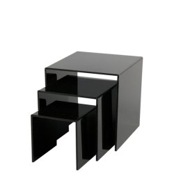 Nesting Shelves X 3, Sorte Indskudshylder I Akryl