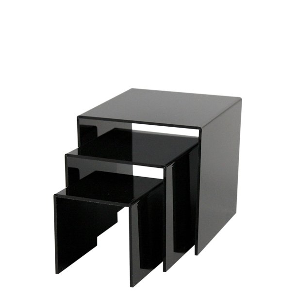 Nesting Shelves X 3, Sorte Indskudshylder I Akryl