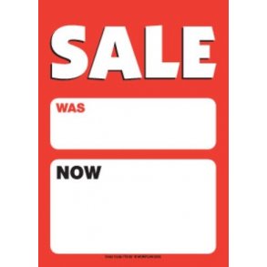 Red and White SALE Sales Sign A4, 10 pcs