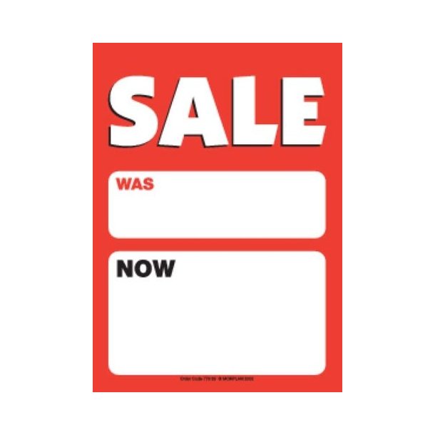 Red and White SALE Sales Sign A4, 10 pcs