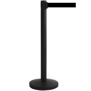 Crowd Barrier, sort stander med sort 3-meter blte