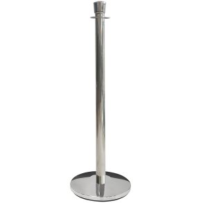 Crowd Barrier stander, silver, for rope/banner pole