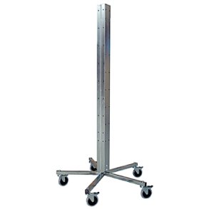 Butik Display Stander m/5 hjul - utan tillbehör - silver