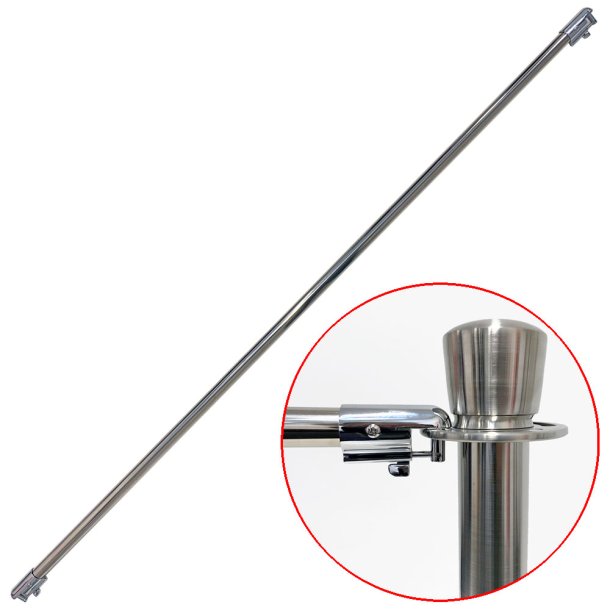 Pole, silver, 157 cm, for Crowd Barrier stands