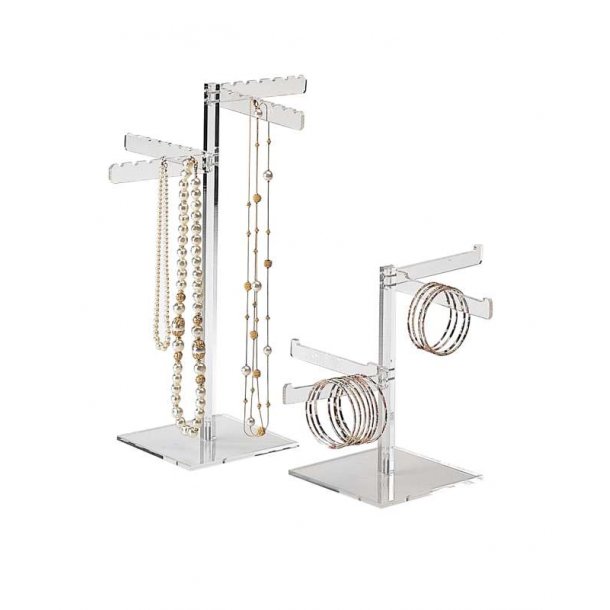 Halskdedisplay, form af tr, akryl