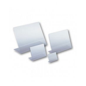 Sluttande skylthllare i bredbildsformat, klar akryl 10 stycken förpackningar