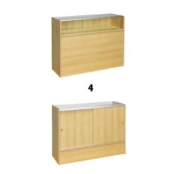 Slimline disk - Glass module 122 cm, 1/4 glass front, Maple