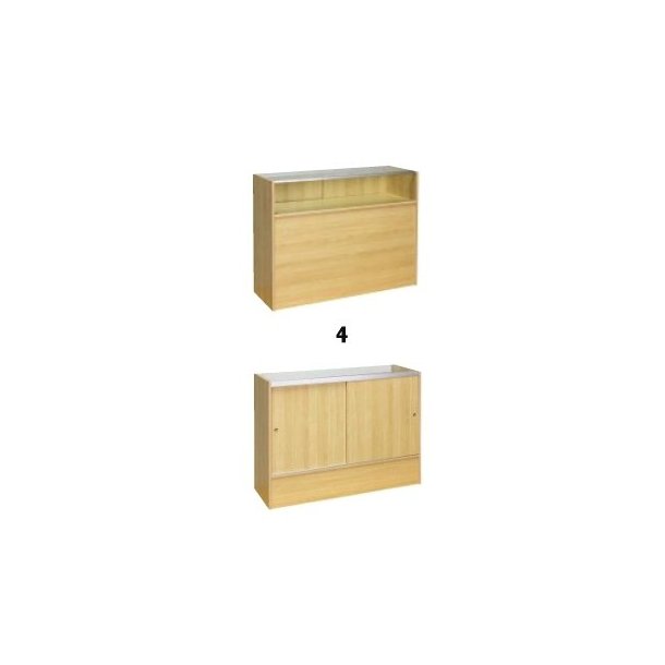 Slimline disk - Glass module 122 cm, 1/4 glass front, Maple