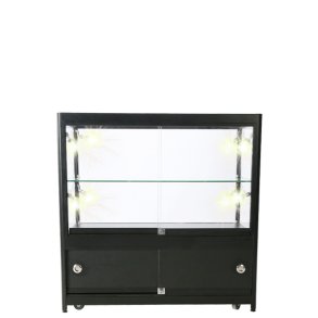 Svart, vitt glas skp med bas - Svart