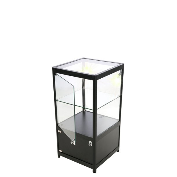 Glass cabinet - Black model with base cabinet and wheels