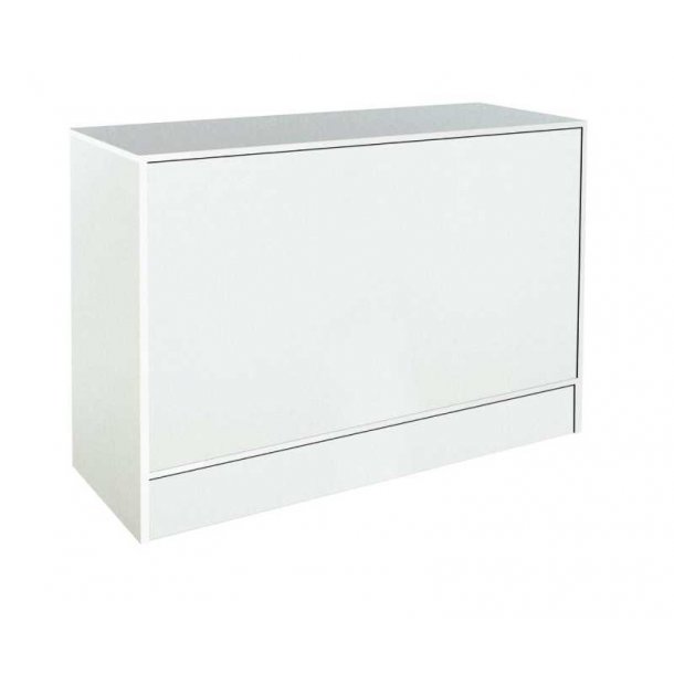 Slimline disk module 122 cm with closed front and 3 shelves, White