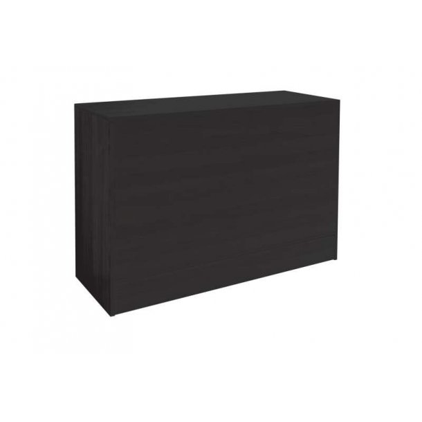 Slimline disk module 122 cm with closed front and 3 shelves, Black