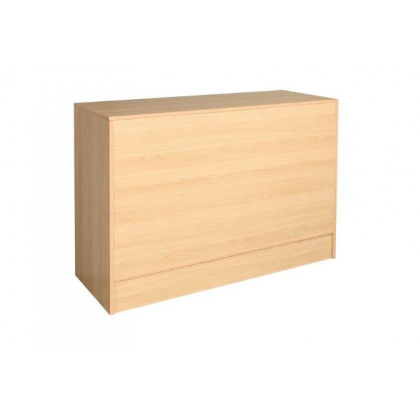 Slimline disk module 122 cm with closed front and 3 shelves, Maple