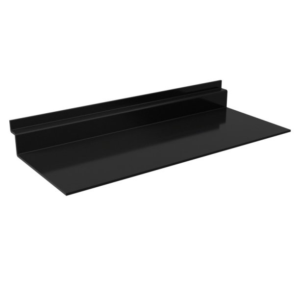 Shelf for groove panel - Acryl - Black - 25 x 10 cm