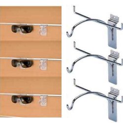 Display stands for groove panels and slatwalls