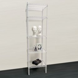 Small steel shelf: TUBO shelf in white lacquered steel H220 x W61 x D46