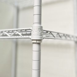 Small steel shelf: TUBO shelf in white lacquered steel H220 x W61 x D46