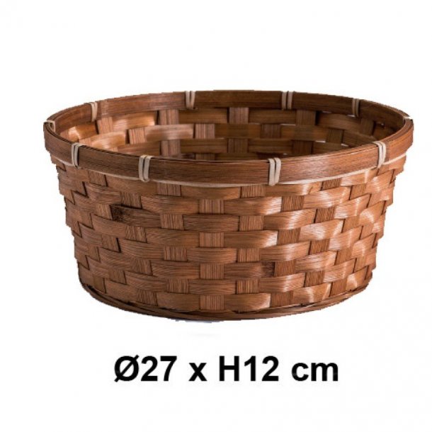 Bamboo basket, wicker basket, gift basket - brown - 27 x H12 cm
