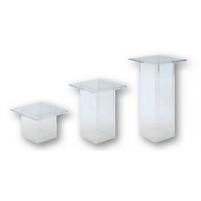 Fyrkantiga piedestaler, Akryl, Set om 3