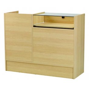 Slimline disk - Kombimodul, t. kasseapparat - m. glastop, Ahorn