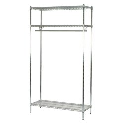 TUBO chromed walk-in shelf - H220 x W122 x D46 - 3 shelves
