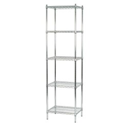 Small steel shelf: TUBO shelf in chromed steel H220 x W61 x D46
