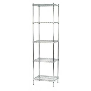 Small steel shelf: TUBO shelf in chromed steel H220 x W61 x D46