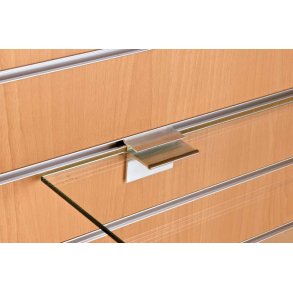 Glashyllfsten fr sprpanel, fr 6 mm glasplattor, Set med 2 stycken, aluminium.