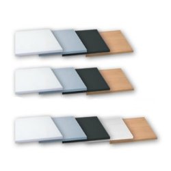 Melamine shelves for groove panels and ZETA rail