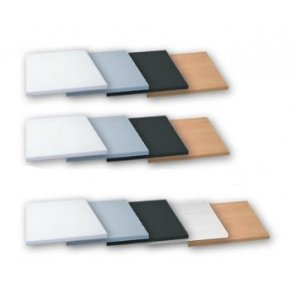 Melamine shelves for groove panels and ZETA rail