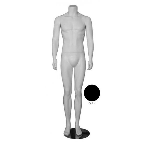 Male mannequin without head, Model C 176 cm, Matte black