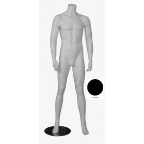 Manlig mannekäng utan huvud, Modell D 174 cm, Mattsvart