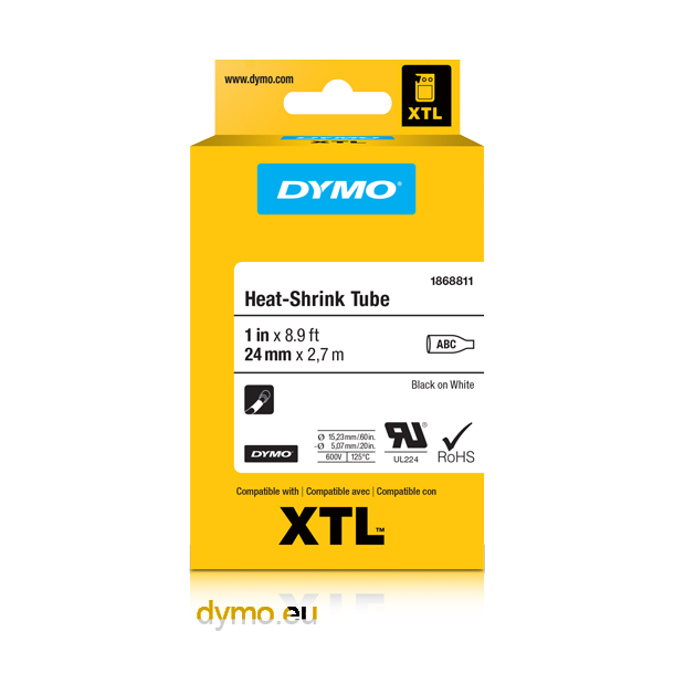 Tube XTL 24mmx2,7m heat-shrink sort p hvid