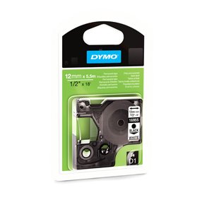 Tape D1 12mmx5,5m perm polyest bl/whi